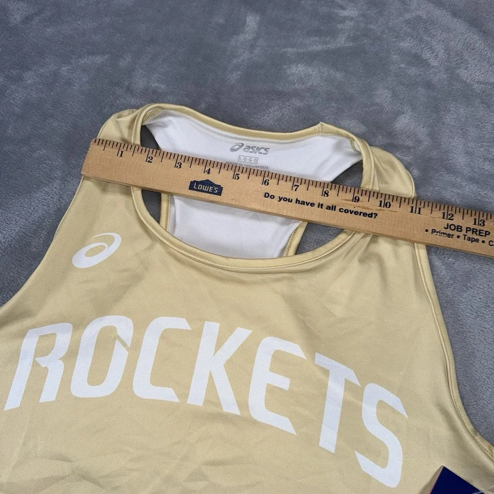 NWT ASICS Houston‎ Rockets Women's Large Gold Razorback Performance Tank Top - Picture 7 of 9